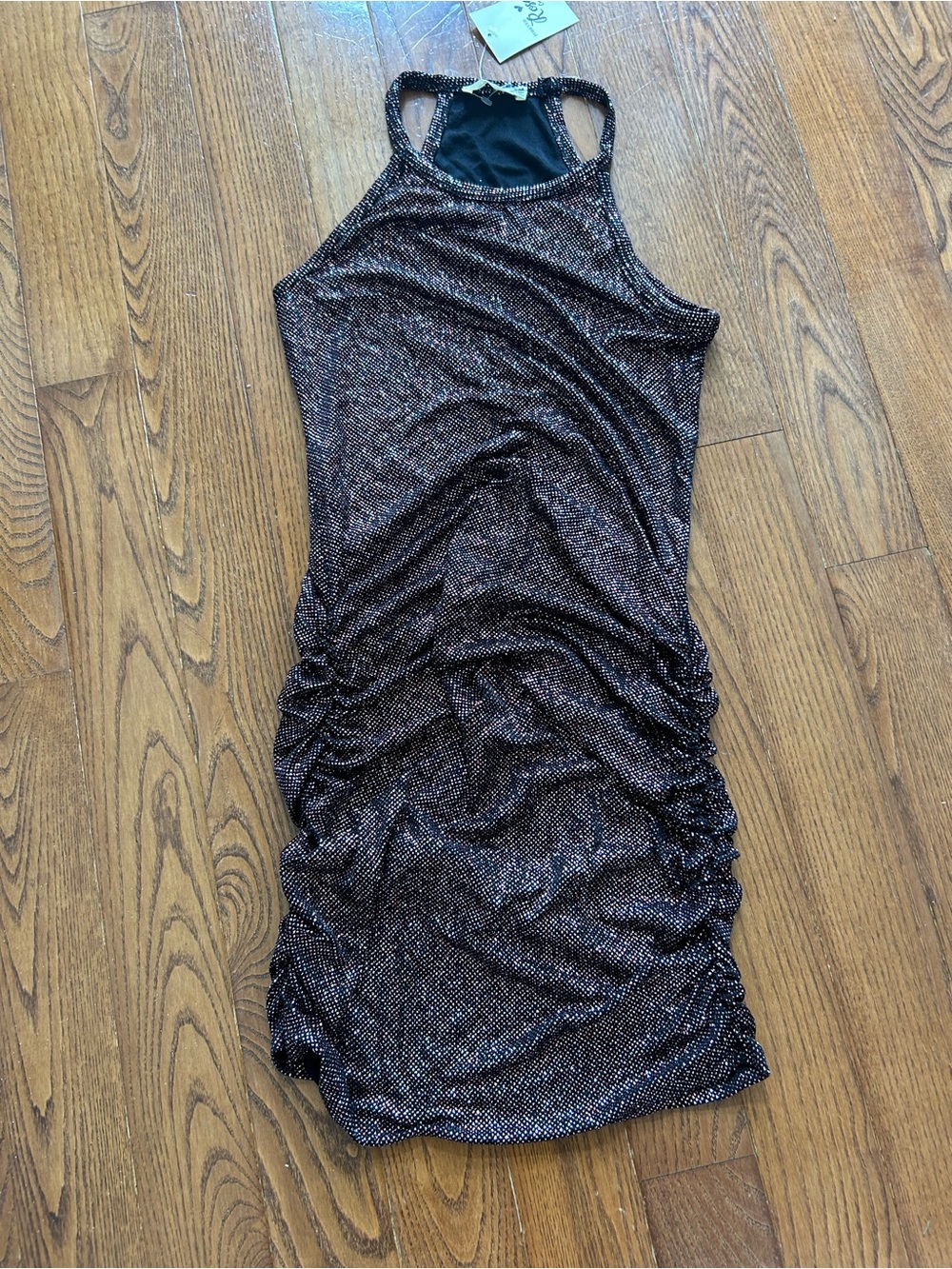 Forever Rose Couture All glitter mini ruched dress